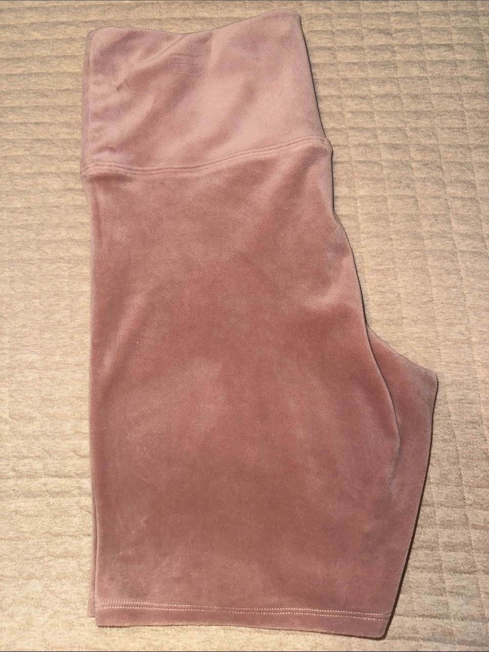 Colsie Velvet Crop Tank & Biker Set in Dusty Rose - Picture 3 of 5